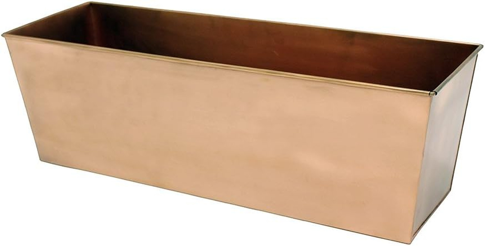 Plain Copper Window Flower Box Planter- Medium (23 1/4"L X 7 3/4"W X 7 1/2"H) gallery