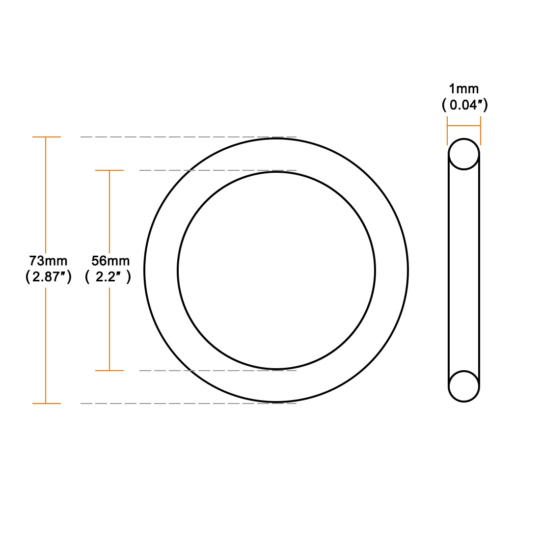 Air Compressor Piston Ring Part 73mm OD 56mm ID 1mm Thickness Dark Green gallery