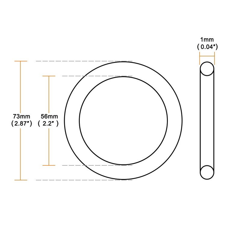 Air Compressor Piston Ring Part 73mm OD 56mm ID 1mm Thickness Dark Green gallery