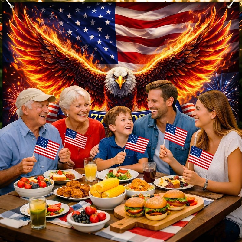 Independence Day Decorations Backdrop 4th of July Party Banner Firework Freedom. gallery