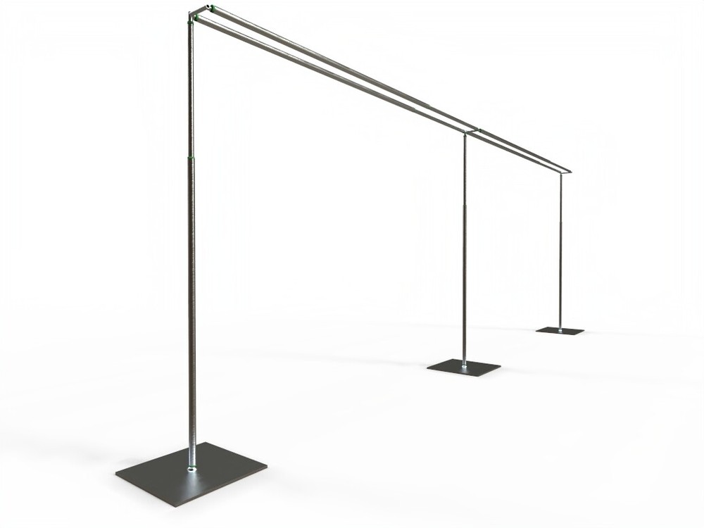 DOUBLE CROSSBAR ADJUSTABLE QUICK BACKDROP KIT 10 FT x 10 - 20 FT WITHOUT DRAPE