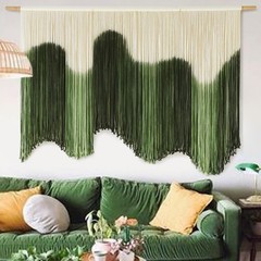 IOWER Large Macrame Wall Hanging Boho Art Green Fiber 39″L x 57″W,