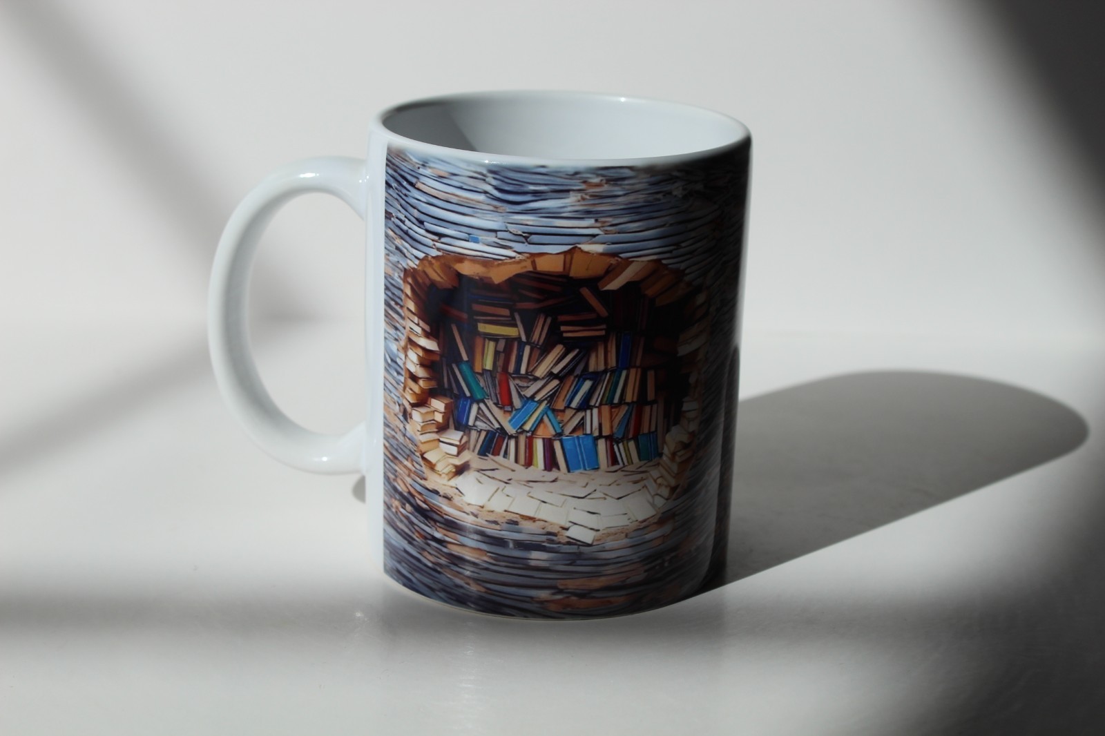 3D Effect Bookshelf 12 oz Ceramic Coffee Mug gallery