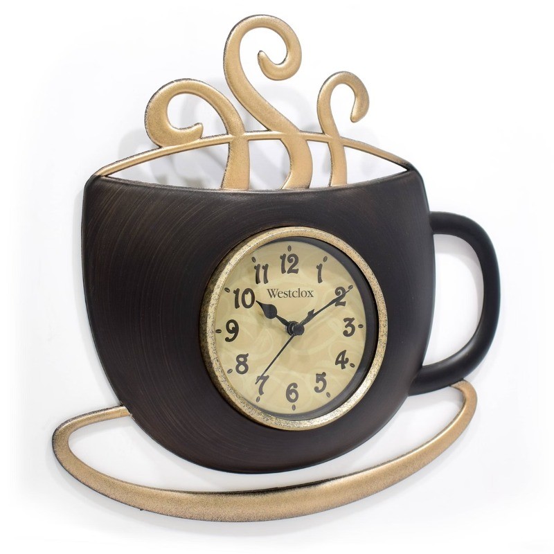 12.5" Coffee Cup Wall Clock: Decorative Timepiece for Dining Room gallery