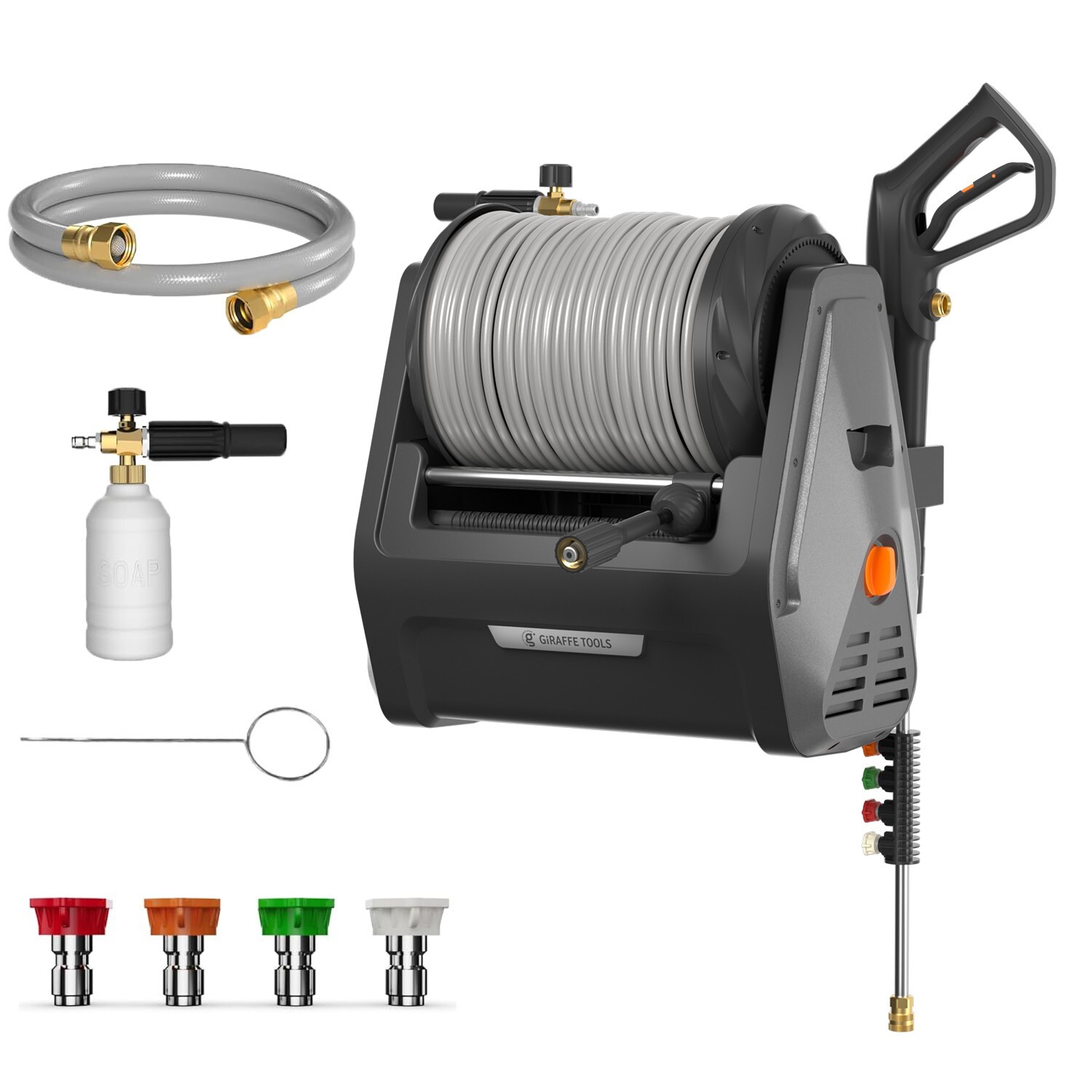 Electric Pressure Washer Wall Mount Max 2900 PSI, Ultra-Soft Hose 100FT, Plus+ gallery