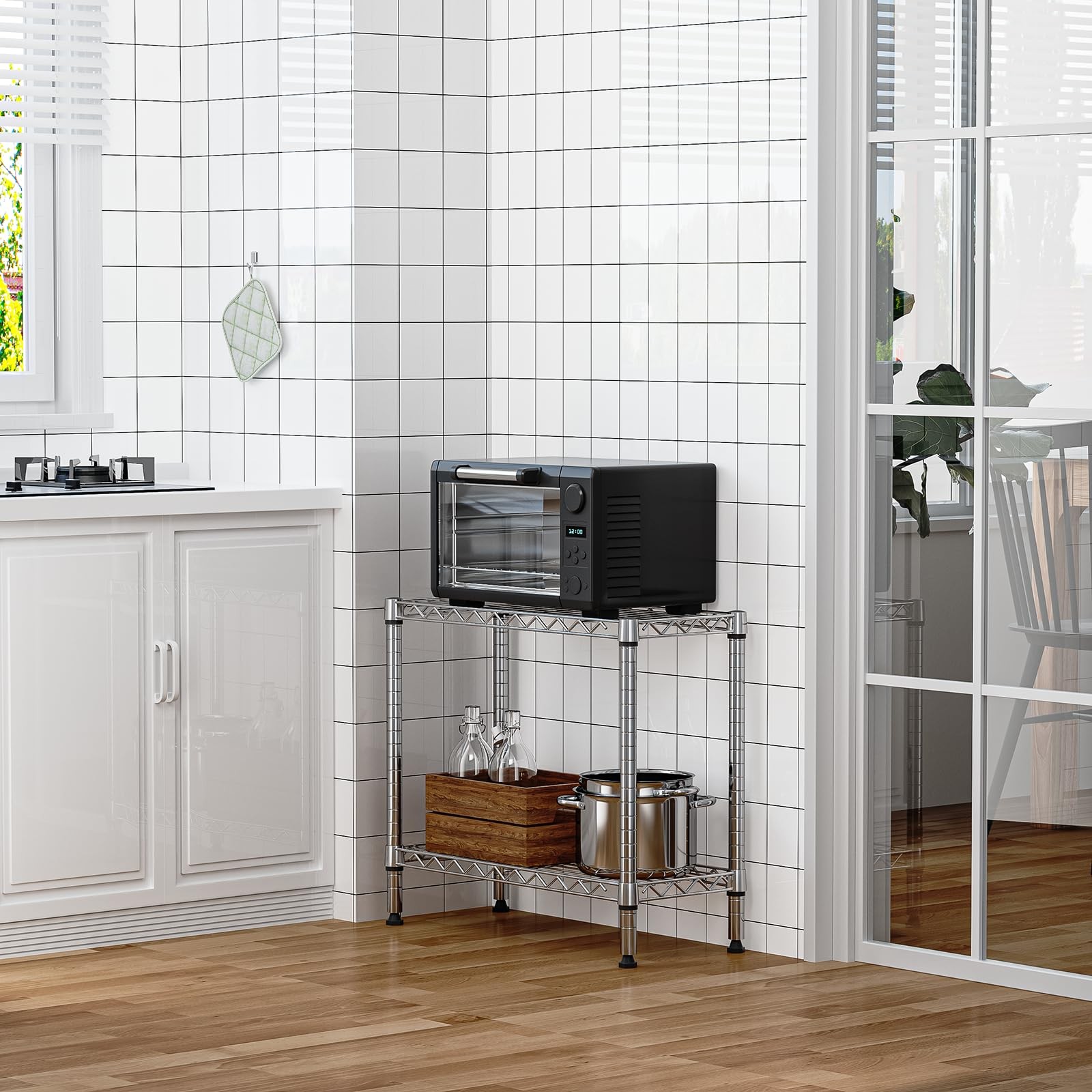 MZG 2 Tier Storage Rack Metal Wire Shelving Unit, Storage Standing Household She gallery
