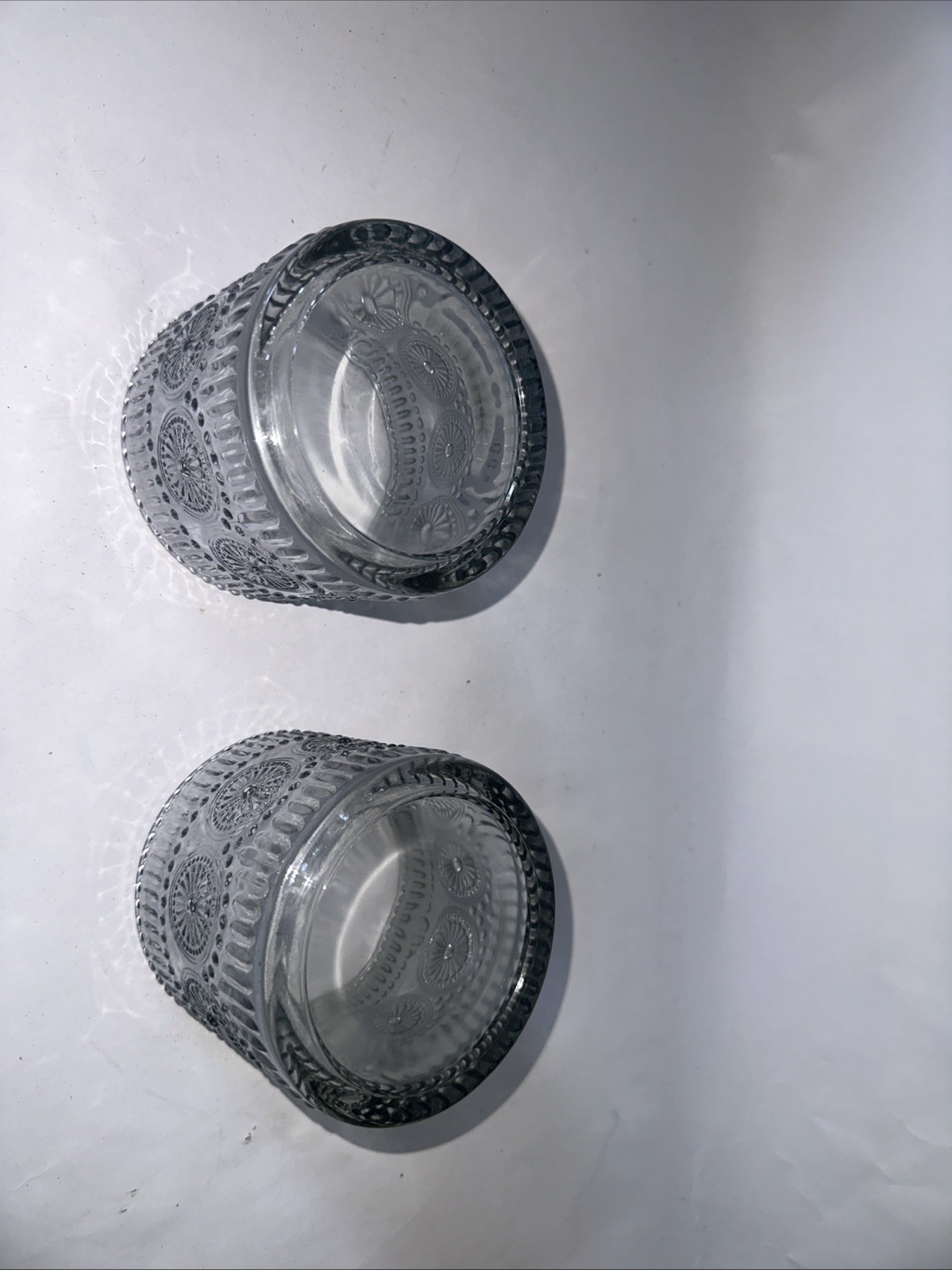 Vintage Embossed Mandala Pattern High Quality Clear Glass Tumbler Set Of 2 gallery