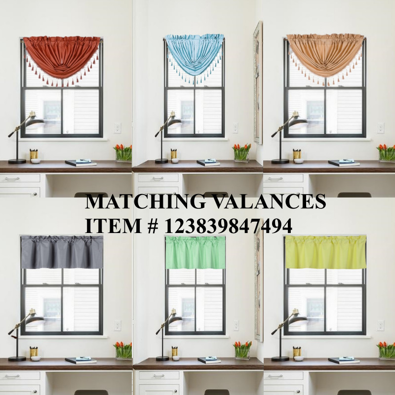 SOLID ROOM DARKENING BLACKOUT ROD POCKET LINED 2PC PANELS CURTAIN DECOR R64 gallery