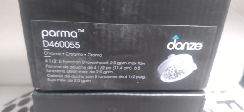 (2) NEW Danze/Gerber Parma 4 1/2" 5-Function CHROME Showerhead 2.0gpm gallery