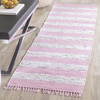 Montauk Collection Runner Rug - 2'3" X 7', Ivory & Light Pink, Handmade Stripe F gallery