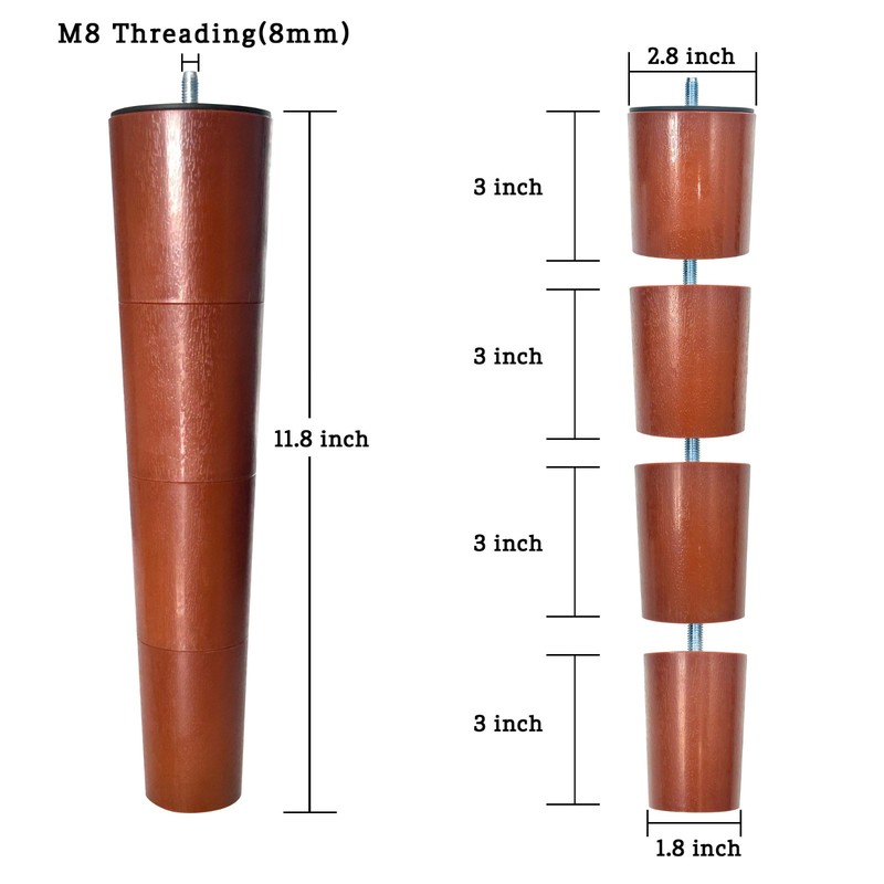 12 Inch 4 Pcs Adjustable Bed Base Frame Legs Sofa Furniture Foot M8 M10 Thread gallery