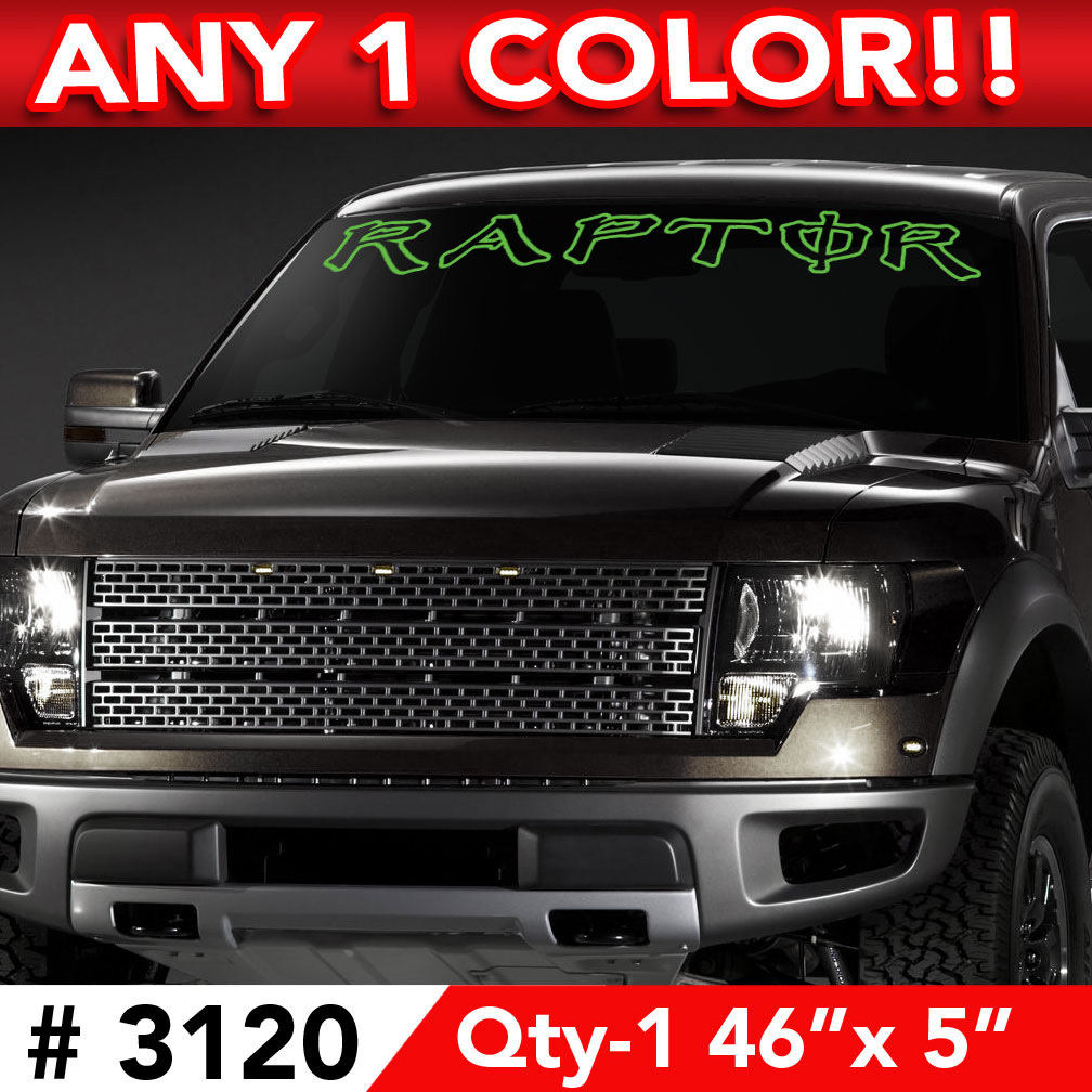 RAPTOR ENERGY OUTLINE WINDSHIELD DECAL STICKER 46"w x 3" ANY 1 COLOR gallery