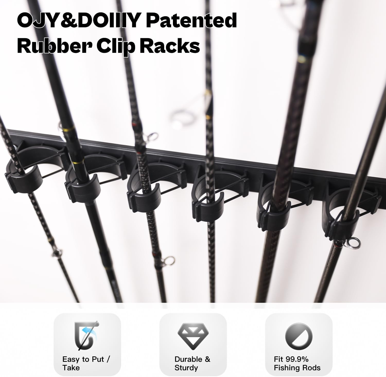 Wall Mount Fishing Rod Holders,Vertical Fishing Pole Storage Rack for Garage gallery