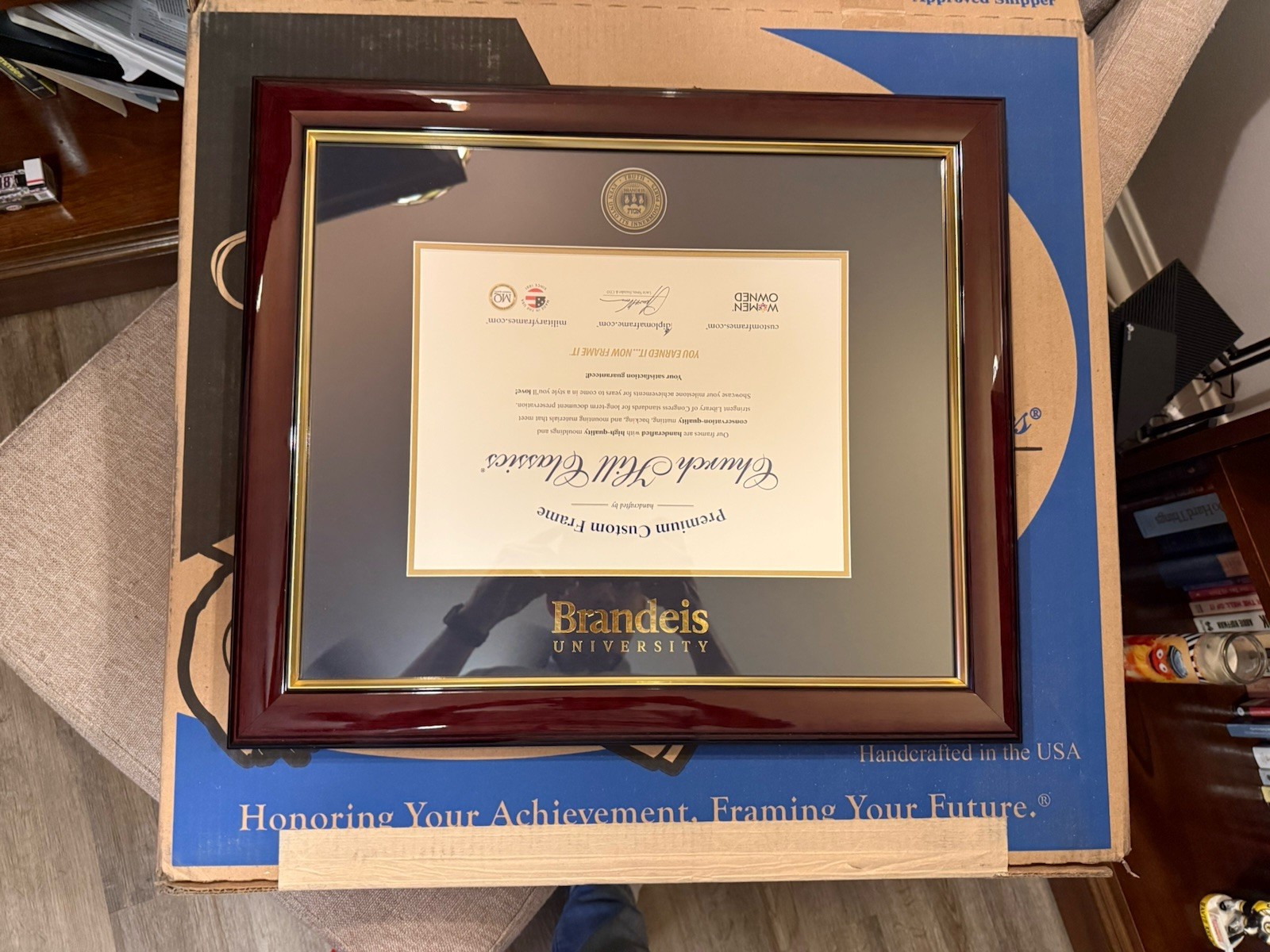 Brandeis University Diploma Frame | Church Hill Classics gallery