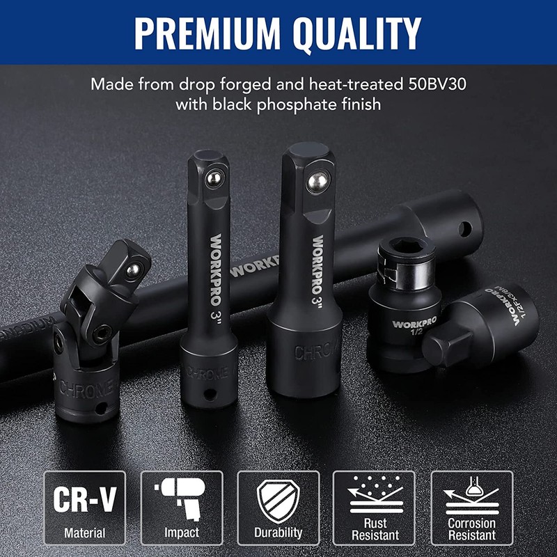 WORKPRO 18PC/9PCS Impact Driver Extension Bar Drive Socket Extension Accessories gallery