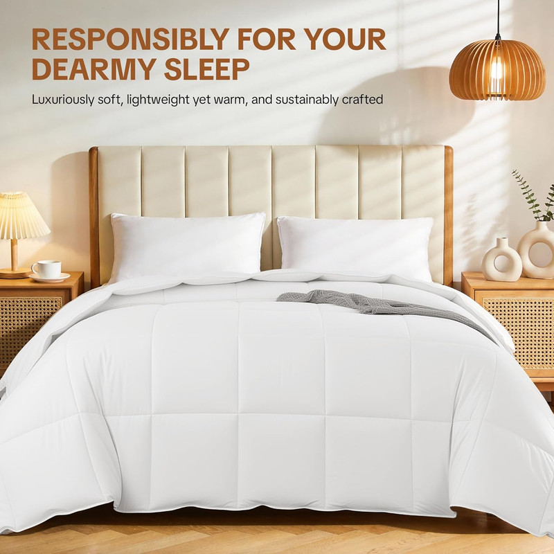 King Wool Blend Comforter All Season Cotton Shell Lightweight Duvet Insert gallery