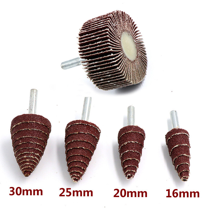 15mm - 80mm Sanding Flap Wheel Disc Sandpaper Abrasive 6mm Shank Drill 80 Grit gallery