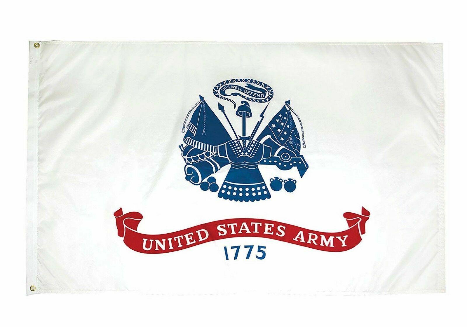 3X5 White US Army OFFICIAL LOGO DOUBLE SIDED 2ply FLAG 3ft x 5ft Banner GROMMETS gallery