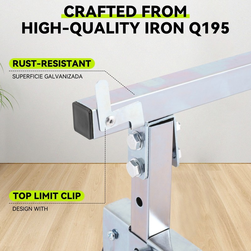 440 LBS Foldable Rust-Resistant Adjustable Metal Saw Horse Woodworking Metallic gallery