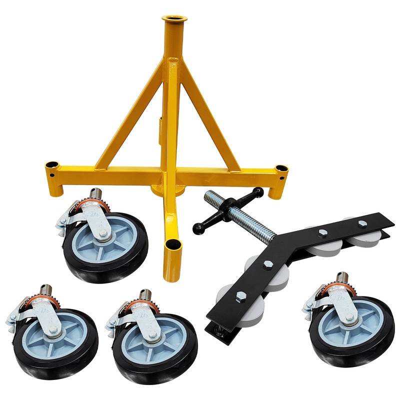 V-shaped Head Pipe Support with Rolling Wheels Max Capacity 2500lbs 31.9-39.4'' gallery