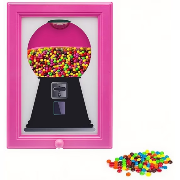 Wall Mount Candy Dispenser Frame, Gumball Machine Photo Picture Hanging Decor gallery