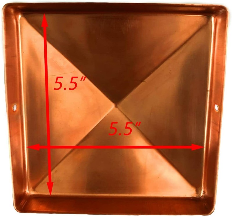 5.5" x 5.5" Solid Copper Pyramid Post Cap for True/Actual 5.5" x 5.5" Wood Posts gallery