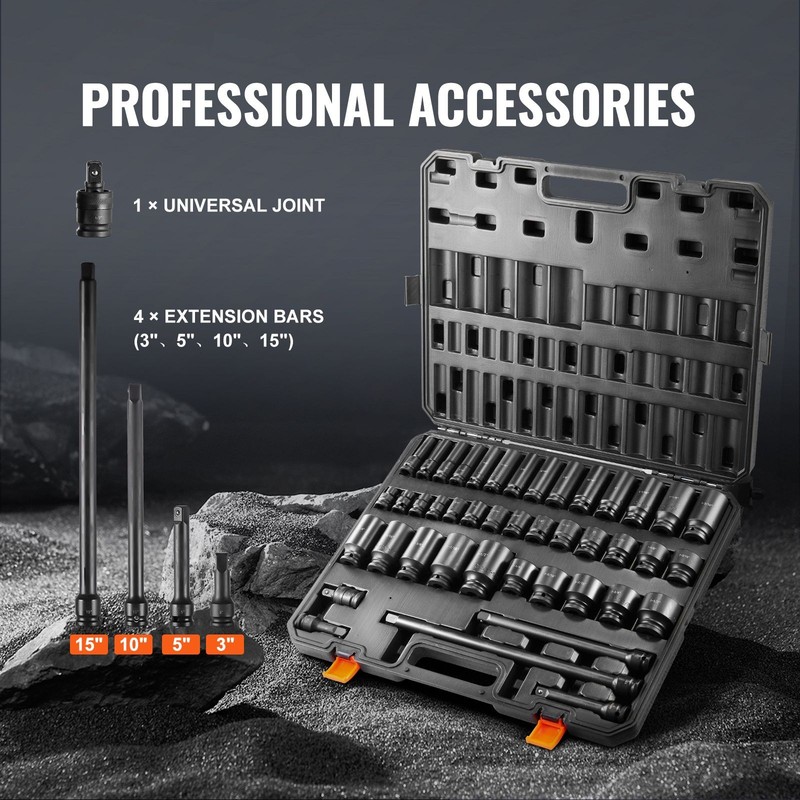 1/2in Drive 43-Pc Impact Socket Set SAE 3/8in-1-1/2in gallery