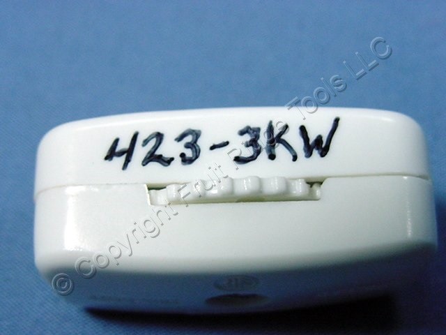 10 Miniature Leviton White Feed-Through Lamp Cord Switches 3A/6A 125V 423-3KW gallery