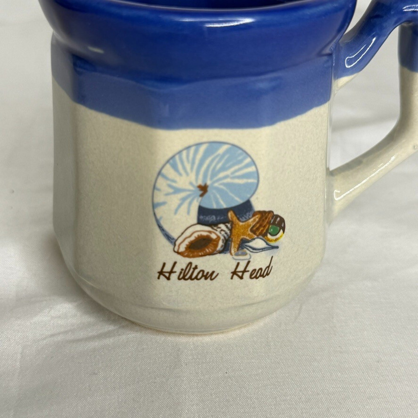 Hilton Head Pottery Mug Nautilus Shell Sea Turtle Souvenir Ceramic gallery