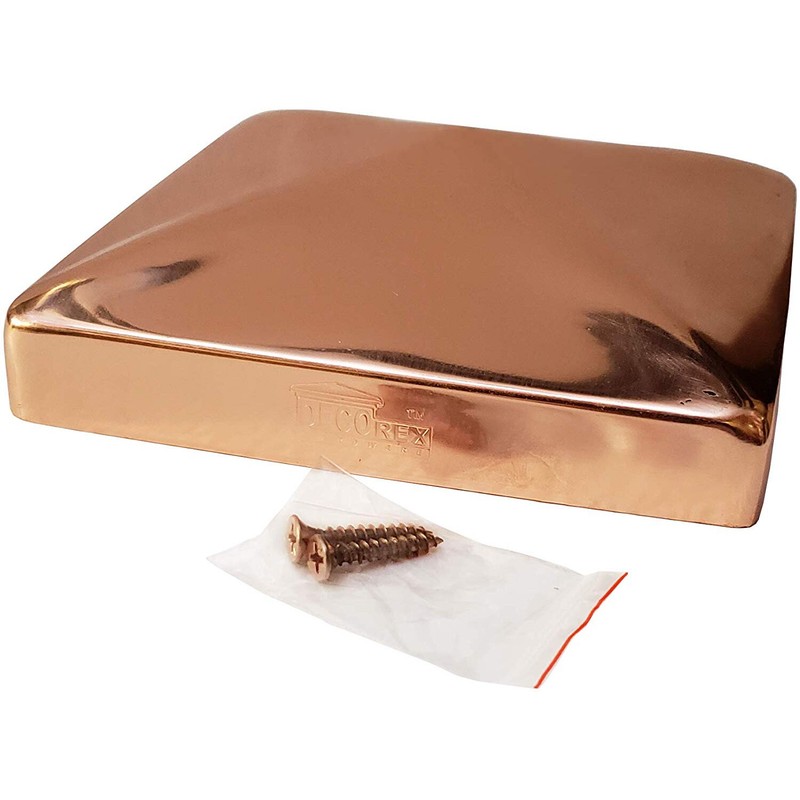 5.5" x 5.5" Solid Copper Pyramid Post Cap for True/Actual 5.5" x 5.5" Wood Posts gallery