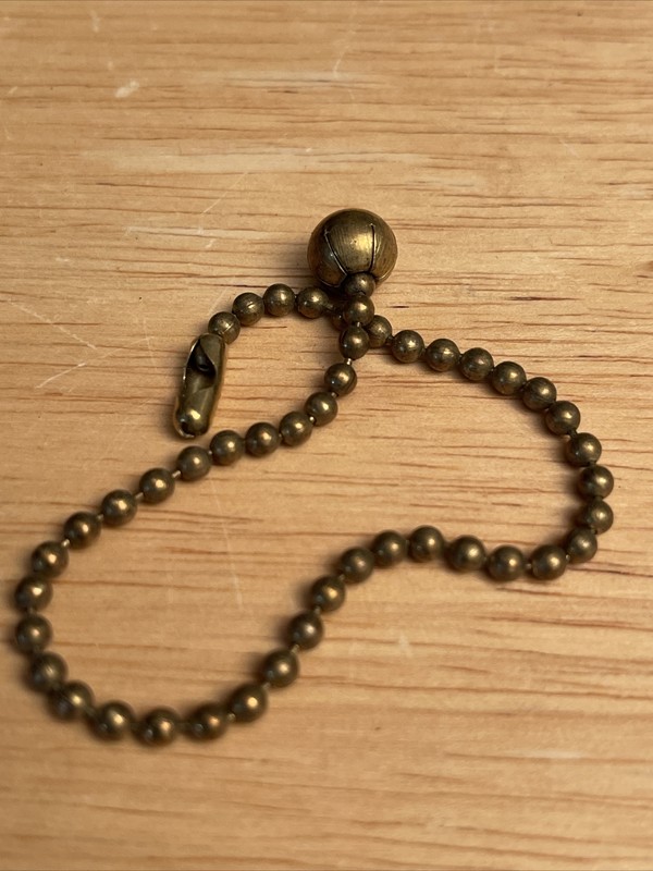 2 PCS Vintage Solid Brass 5/16”Ball with 6" Brass Pull Chain -brass Connector gallery