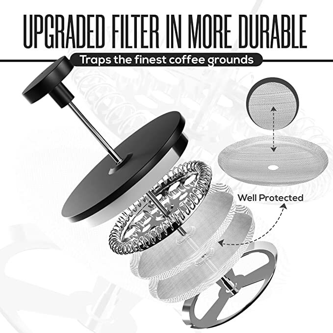 French Press Coffee Maker304-Grade Stainless Steel-2 Extra Filter Utopia Kitchen gallery