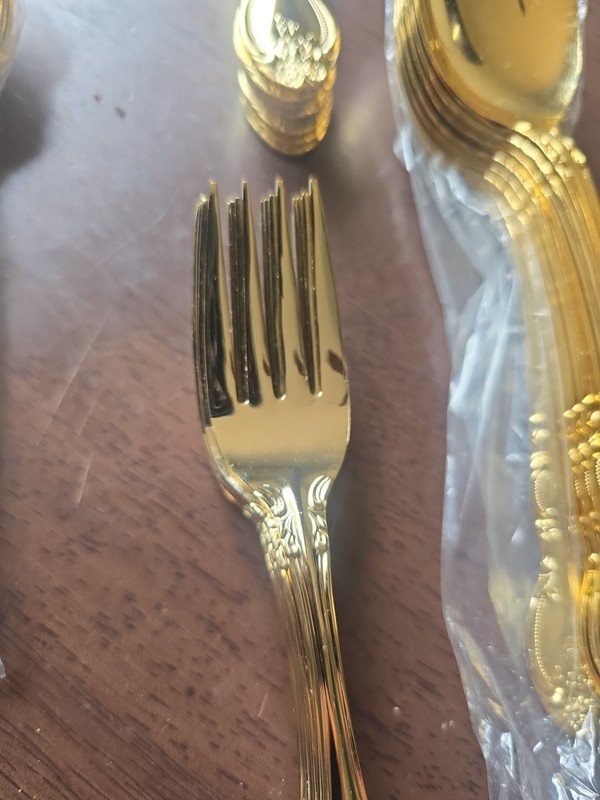 Gold Plated Flatware Set 40pc Baroque Floral Japan Dinner Forks Spoons Knives gallery