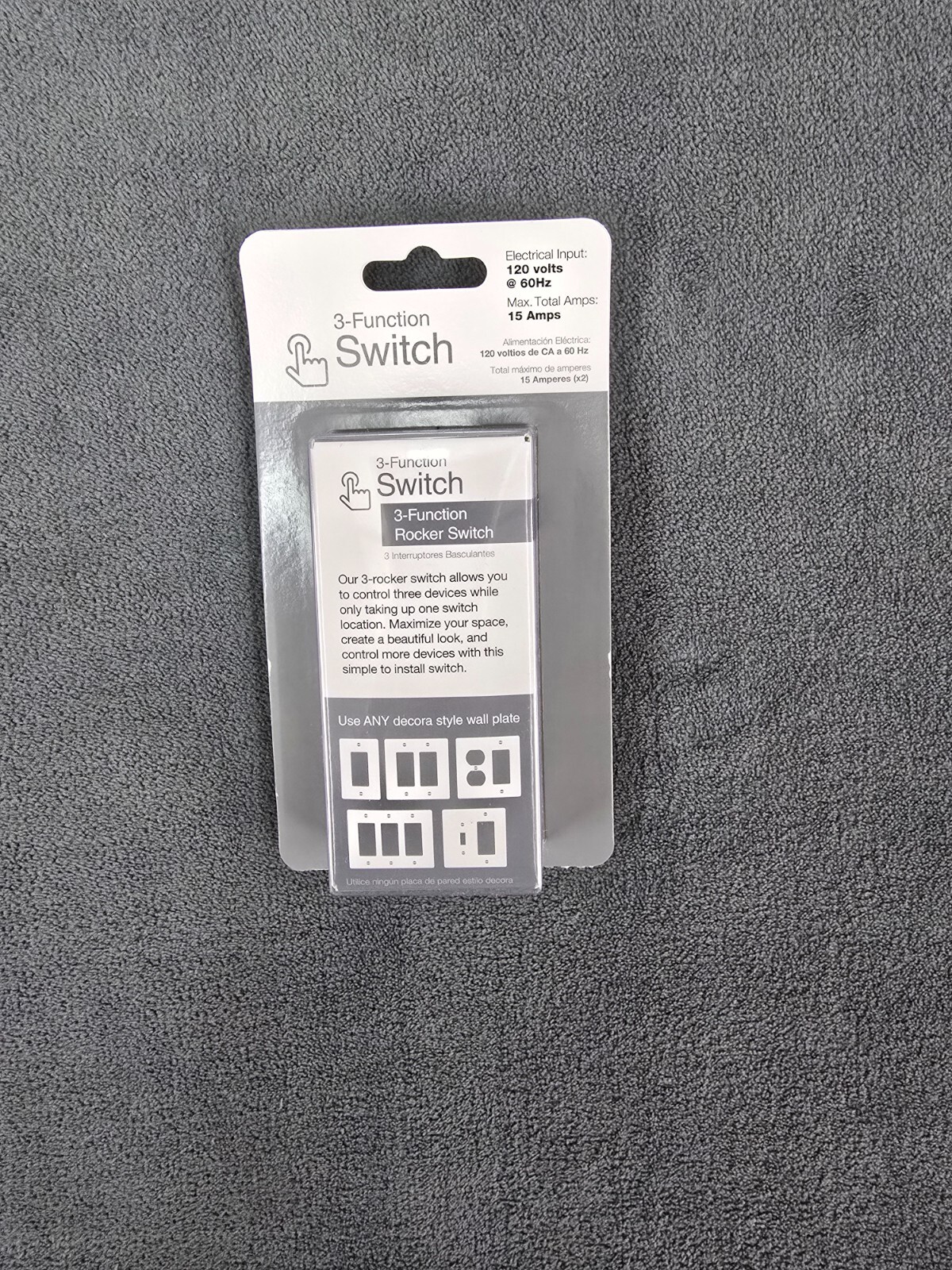 3-Function Rocker Combination Switch in White (120-Volt, 15 AMP) gallery