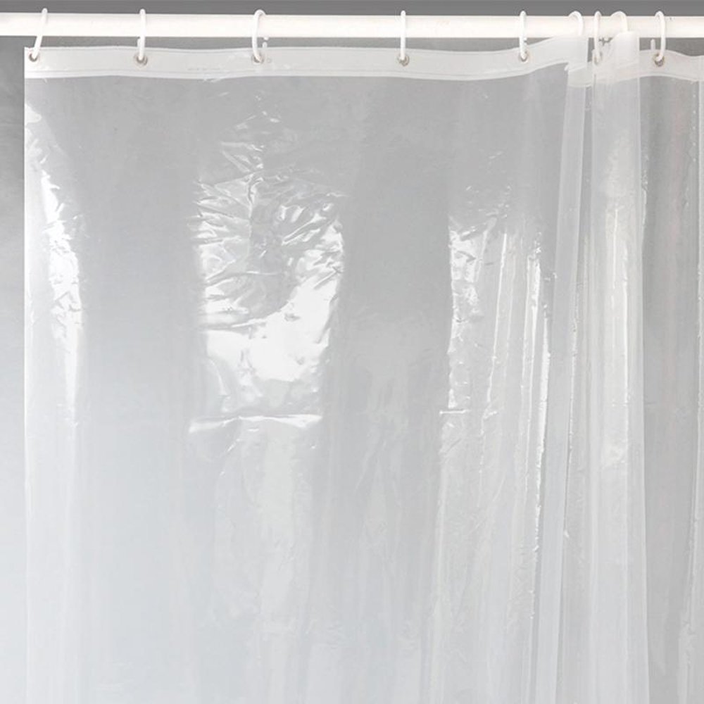 Clear Solid Waterproof Shower Curtain Liner with Hooks 72x72 Inch gallery
