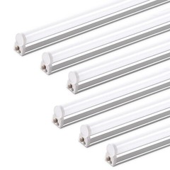 Barrina (6 Pack) LED T5 Integrated Single Fixture, 4FT, 2200lm, 6500K Super B…