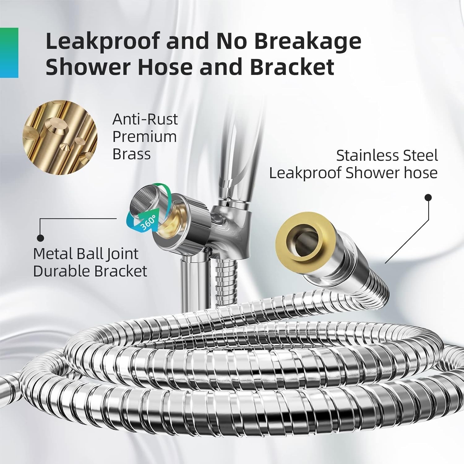 HammerHead Showers® Solid Metal Handheld Shower Head 2.5 GPM, Brushed Nickel gallery