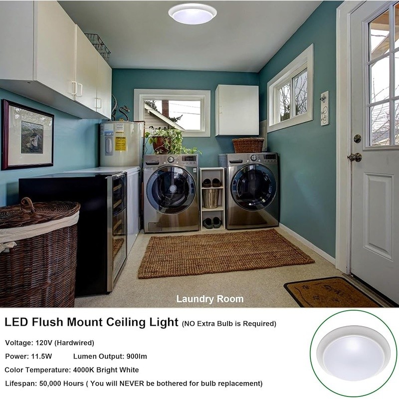 Dimmable LED Flush Mount Ceiling Light 85% Energy Saving 50000hrs ETL Certified gallery