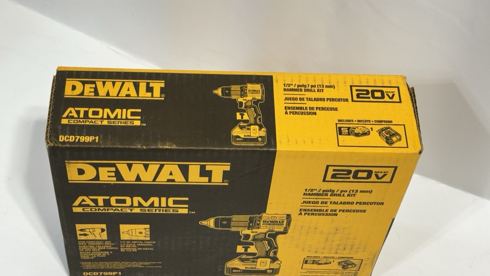 DEWALT Atomic Compact Series 20V Hammer Drill Kit DCD799P1 5Ah Battery Set gallery