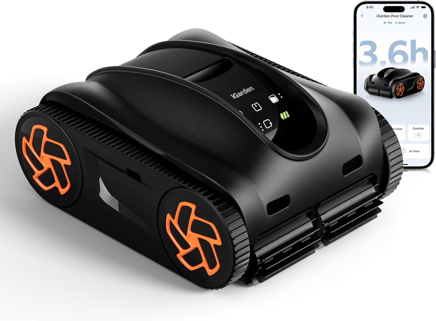 iGarden K36 Cordless Robotic Pool Cleaner Pool Vacuum Clean For Inground gallery