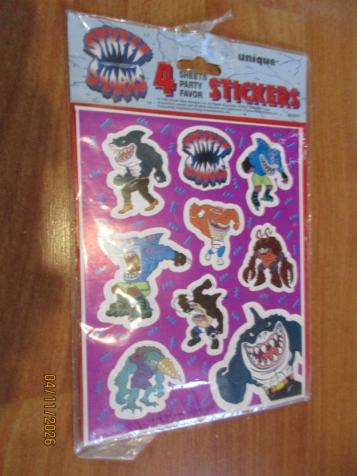 Vintage Unique1995 Street Sharks Stickers 4 Sheets MIP gallery