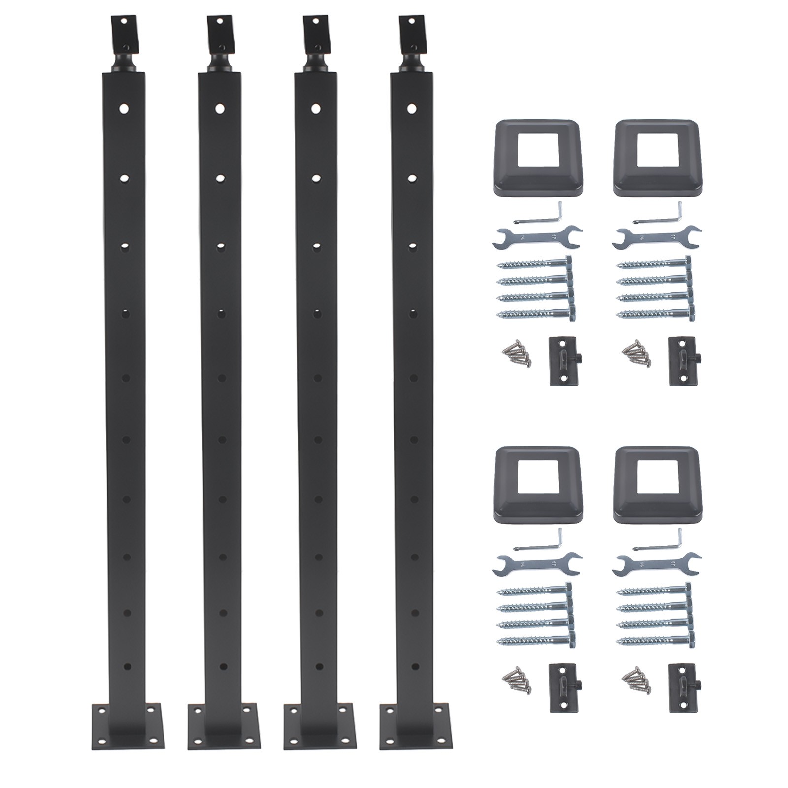 4Pack Black 35" Corner Cable Railing Post - Stainless Steel Surface Mount Kit gallery