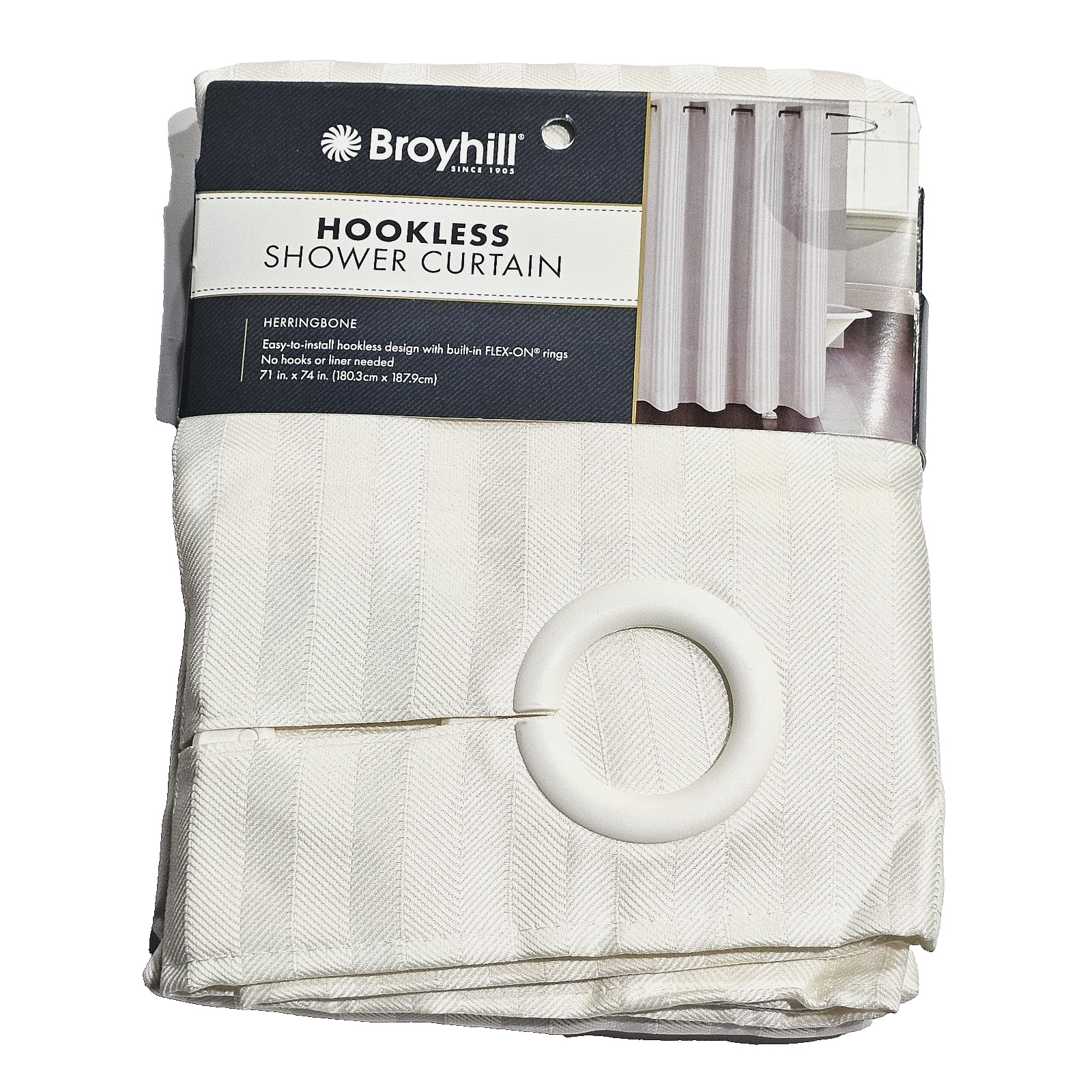Broyhill Since 1905 Hookless Shower Curtain Easy To Install 71in. X 74in. gallery