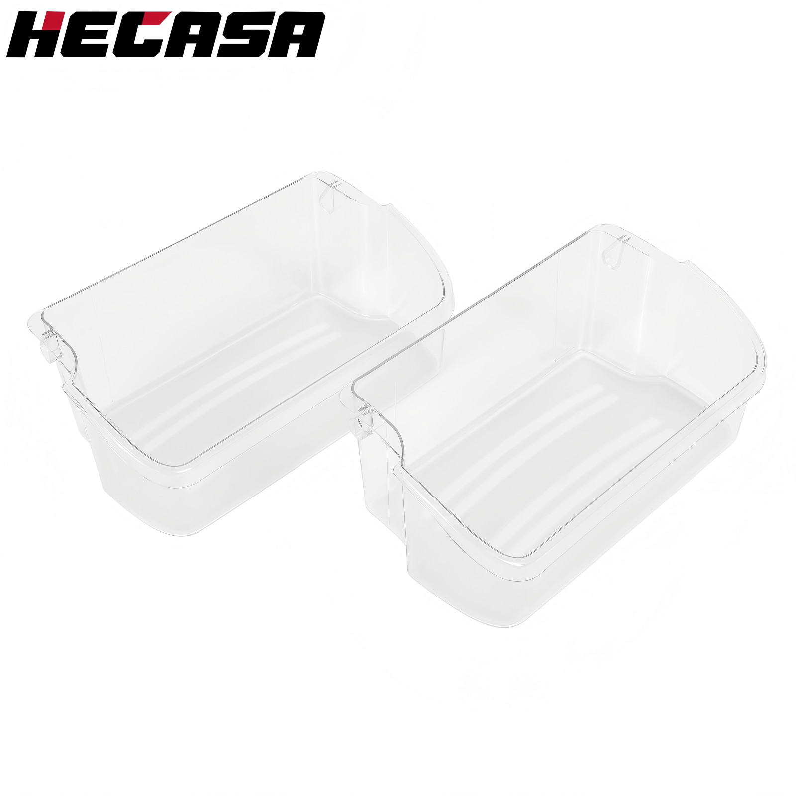 Clear Refrigerator Door Bin Shelf For Frigidaire Kenmore New 2pcs #240324502 gallery