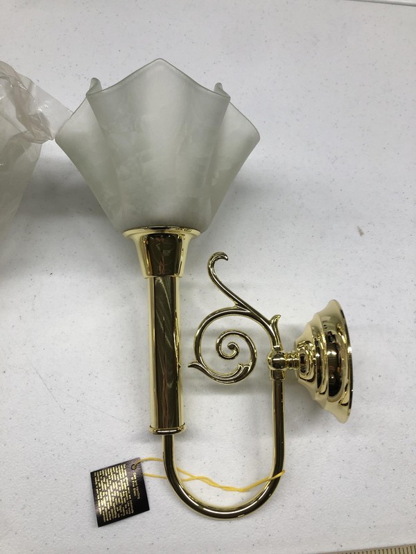 Partylite Cobalt Candlestick Wall Sconces Set 2 Gold Glass Traditional Pair 7309 gallery