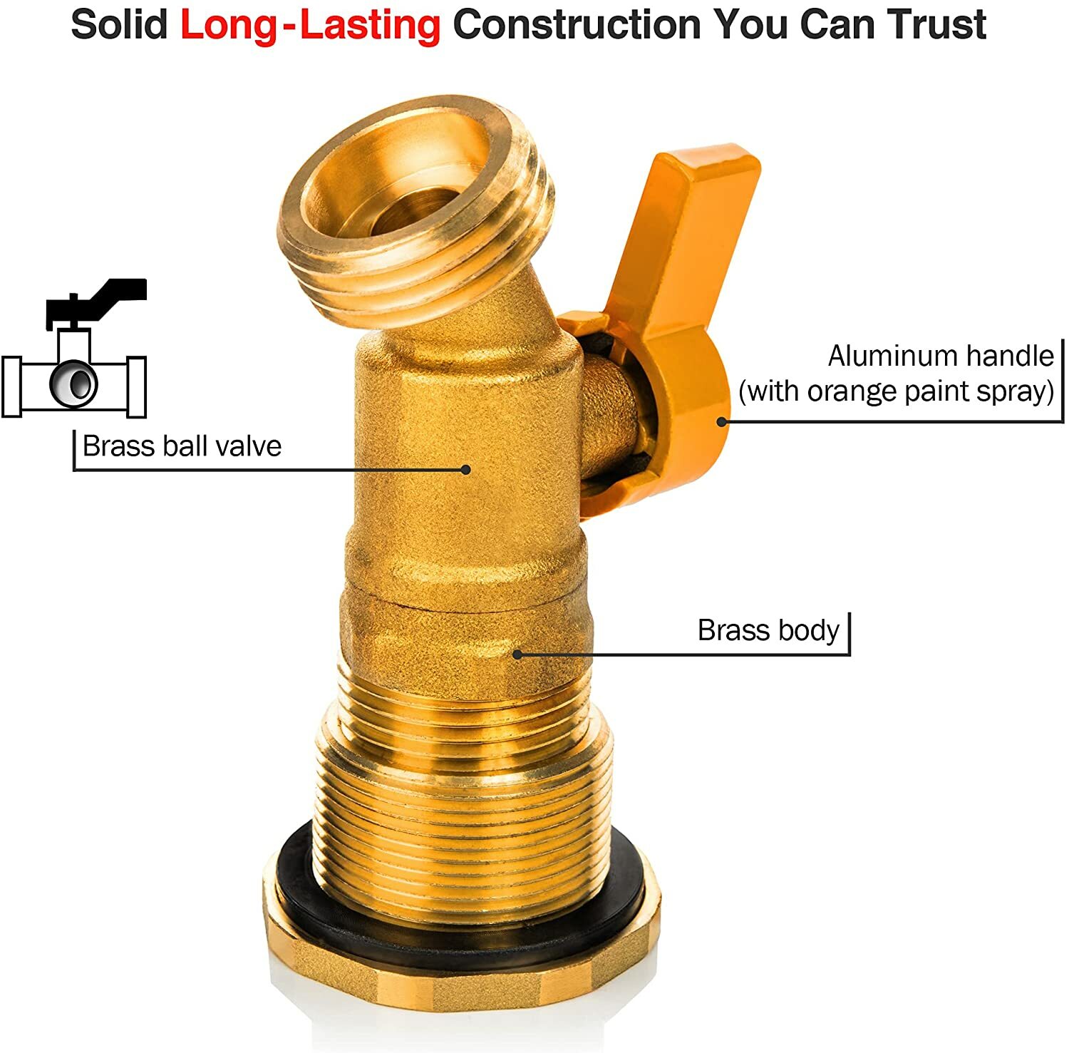 Water Spigot for Rain Barrel with bulkhead fitting - for outdoors, freeze proof gallery