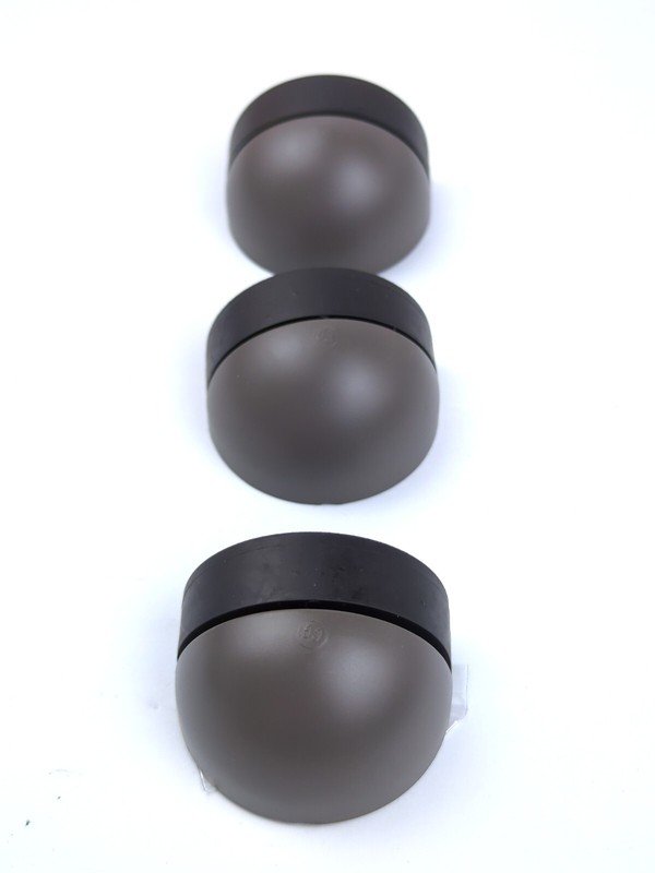 3pk DOOR STOPS Half Dome Floor Mount, Screws & Anchor Kit Incl., Dark Grey, NEW gallery