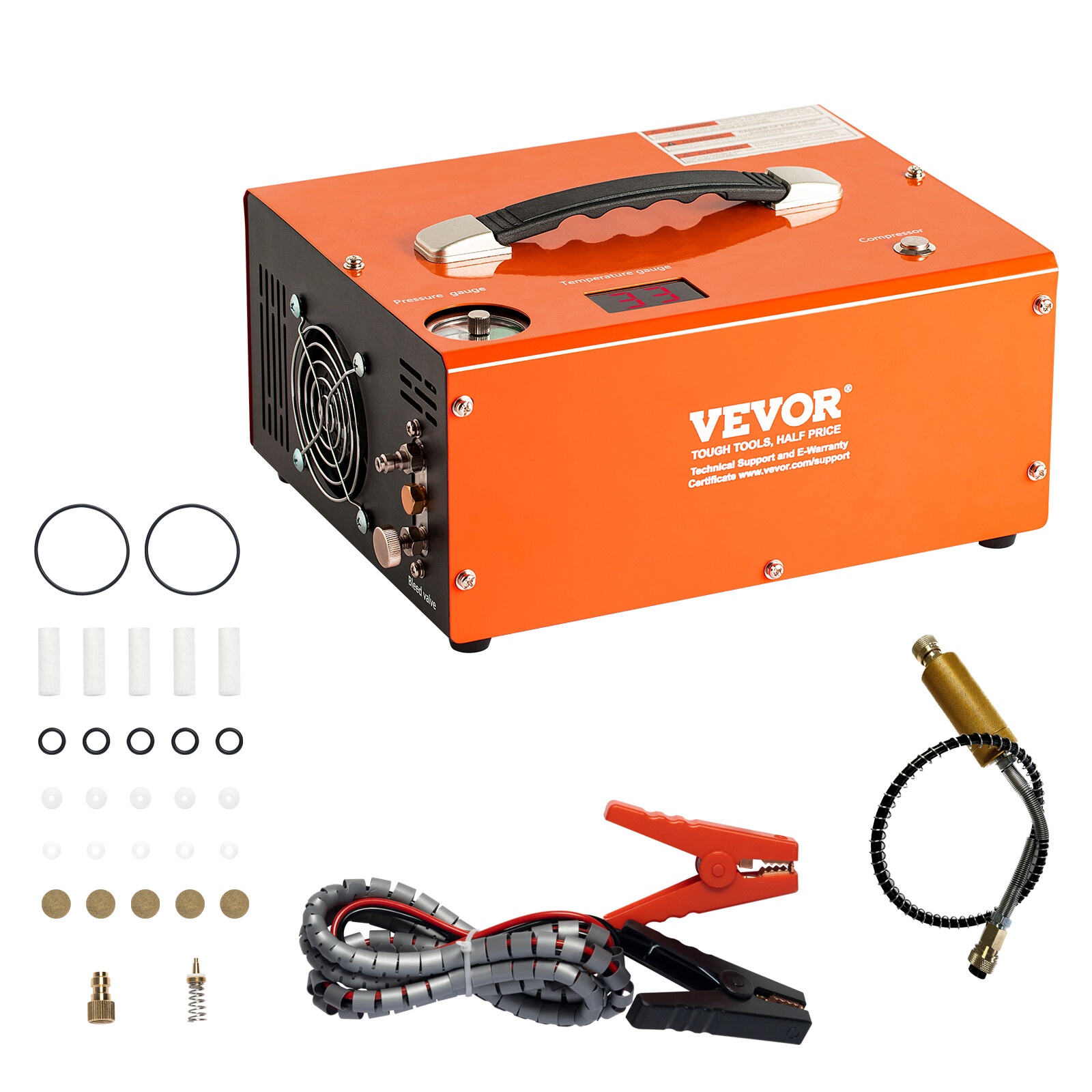 VEVOR PCP Air Compressor 4500PSI/30Mpa Built-in Converter DC12V/AC120V Auto-Stop gallery