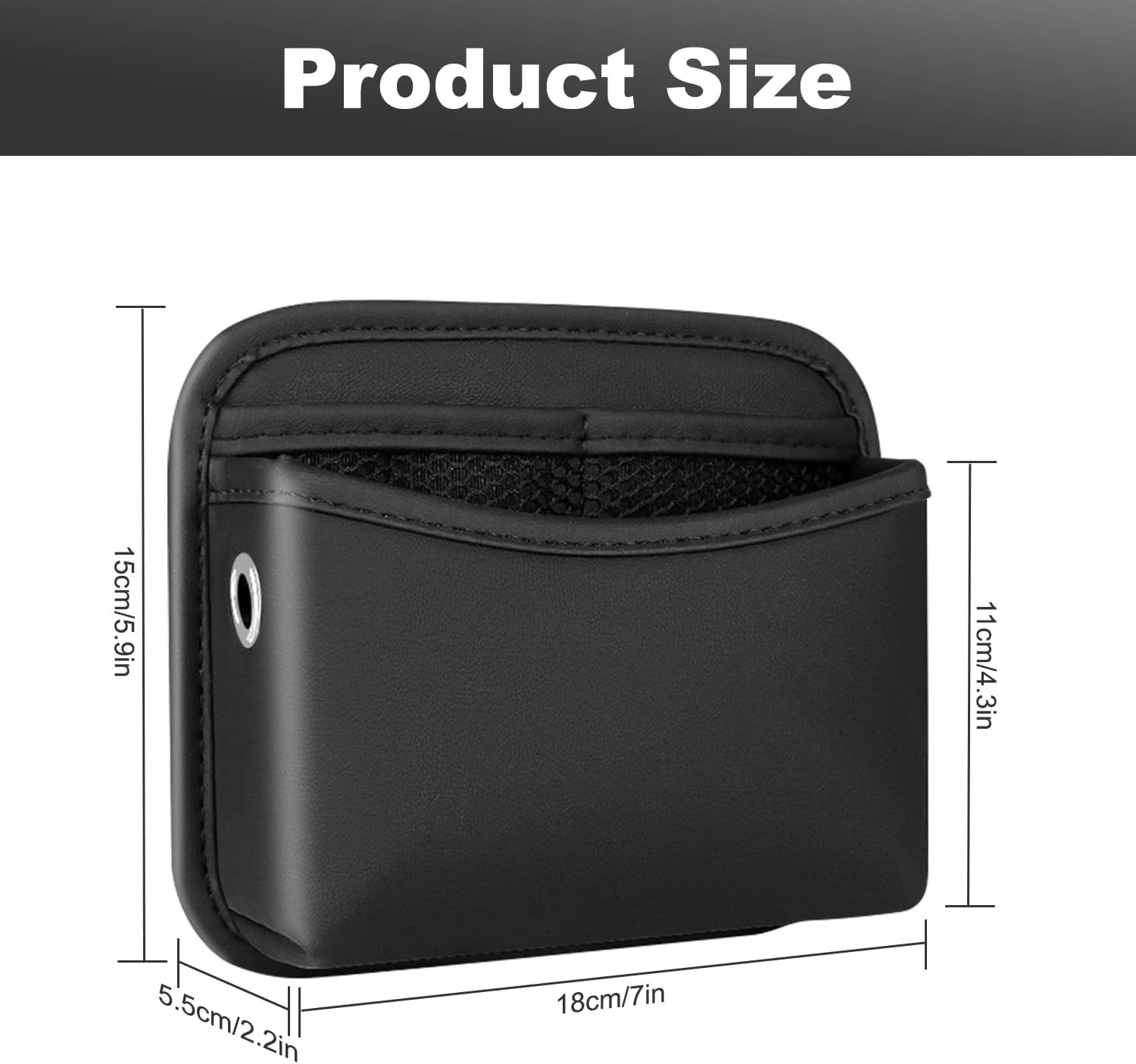 2Pcs Car Side Pocket Organizer, Universal Leather Mini Storage Bag for Cell Phon gallery