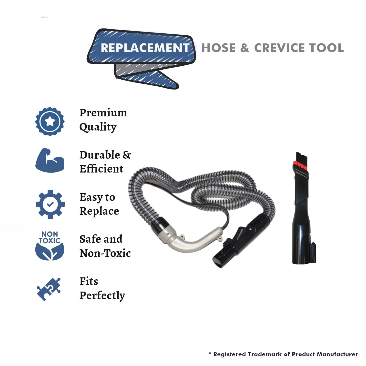 Fits For Bissell 5207 Proheat Portable Vacuum Hose W/ Cuff & Crevice Tool gallery